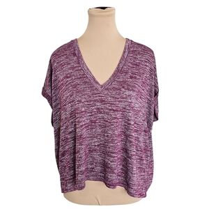 Aritzia Wilfred Purple Boxy Short Sleeve Blouse Sz M